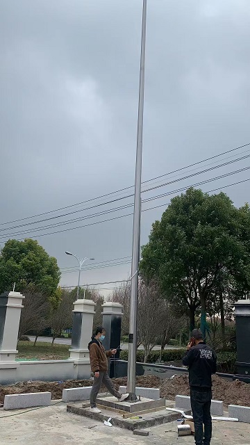 大丰瑞丰消防不锈钢旗杆交付